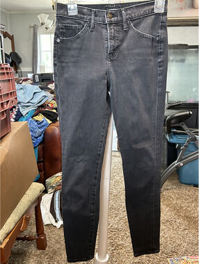 Express Skinny Mid Rise Black Jeans Size 2R